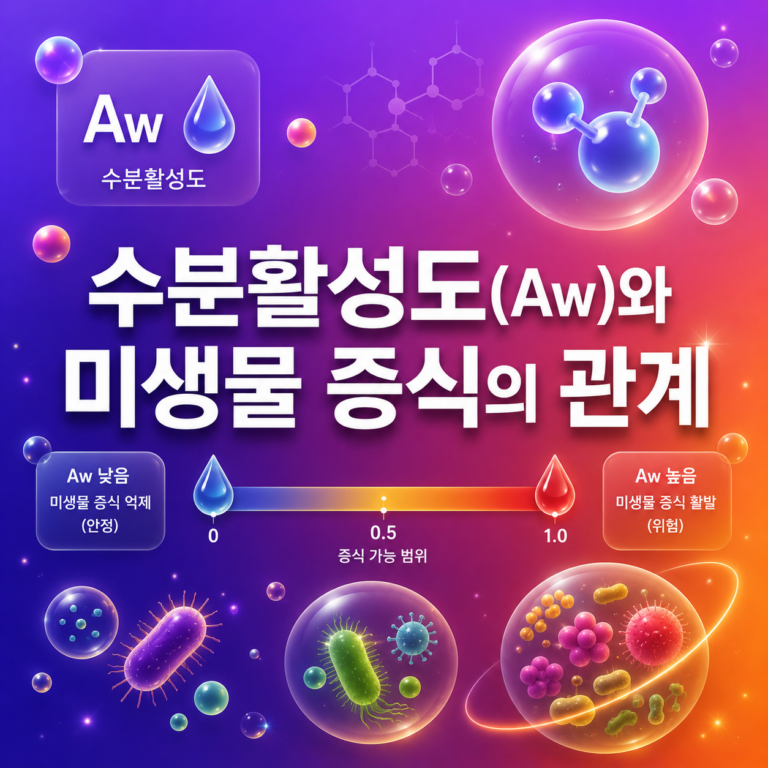 소금에 절인 음식은 왜 오래갈까? 수분활성도(Aw)와 미생물 증식의 관계 7 수분활성도(Aw)와 미생물 증식의 관계